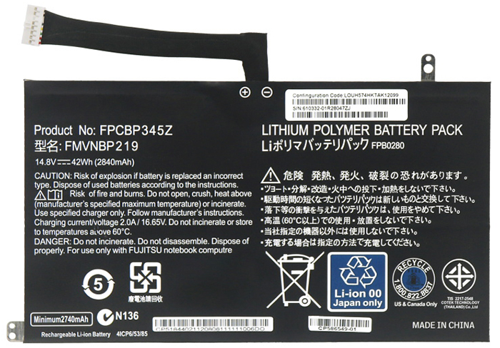 Sostituzione Batteria per laptop OEM per FUJITSU FPCBP345Z Sostituzione Batteria per laptop FUJITSU OEM per FPCBP345Z