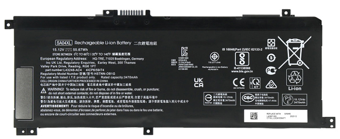 Sostituzione Batteria per laptop OEM per HP L43248-541 Sostituzione Batteria per laptop HP OEM per L43248-541