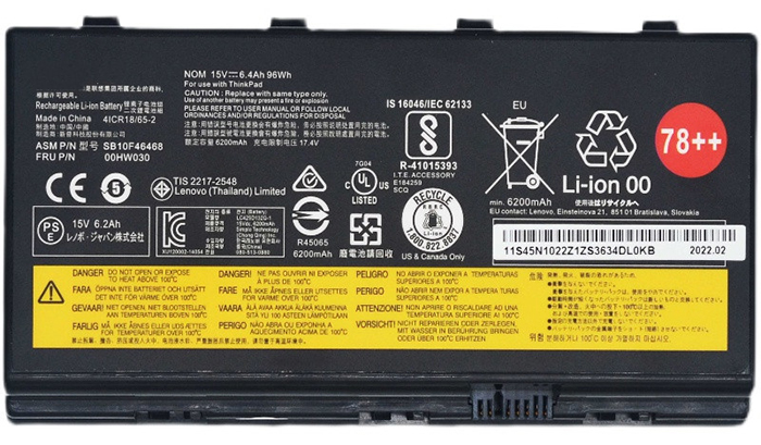 Sostituzione Batteria per laptop OEM per LENOVO ThinkPad-P72 Sostituzione Batteria per laptop LENOVO OEM per ThinkPad-P72