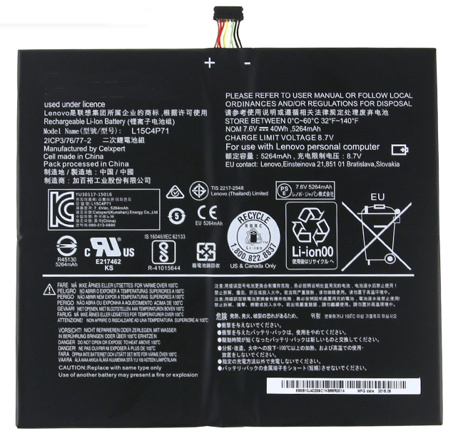 Sostituzione Batteria per laptop OEM per LENOVO Miix-4-6Y30 Sostituzione Batteria per laptop LENOVO OEM per Miix-4-6Y30
